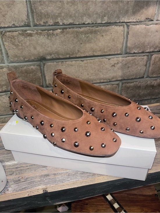 Naturalizer Shoes - Naturalizer Studded Suede Ballet Flats in Brown